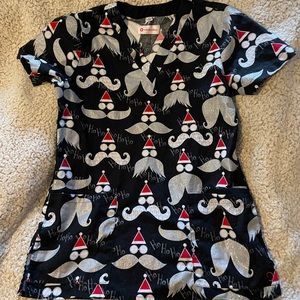 Christmas scrub top